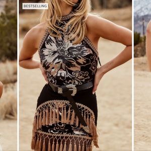 Like Gold Dust Sequin Fringe Dress
